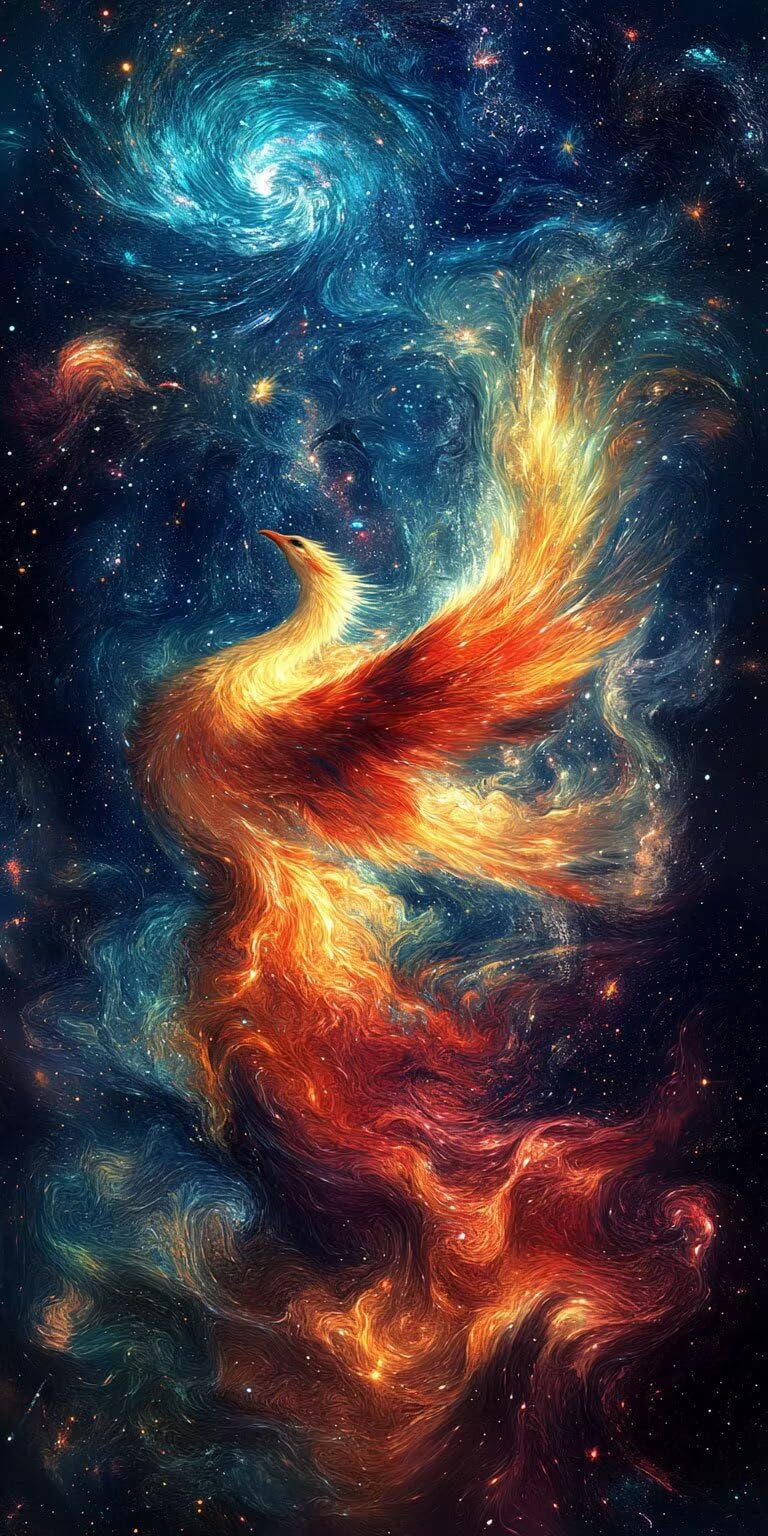 Broderie diamant Le Phoenix abstrait grand format 50x100cm l-156 - 8
