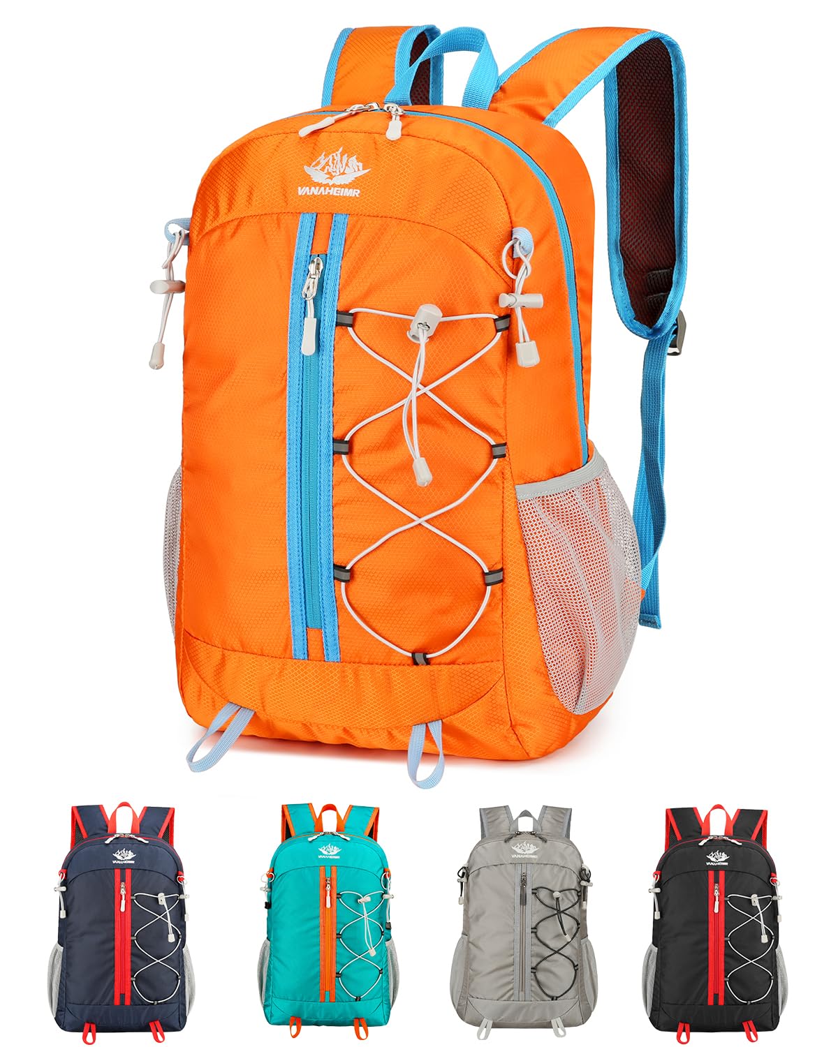 szyanlai Hiking Backpack for Women, 30L Ultra Lightweight Foldable Waterproof Rucksack,Back Pack Rucksack for Women Kids Camping Travel (Orange)