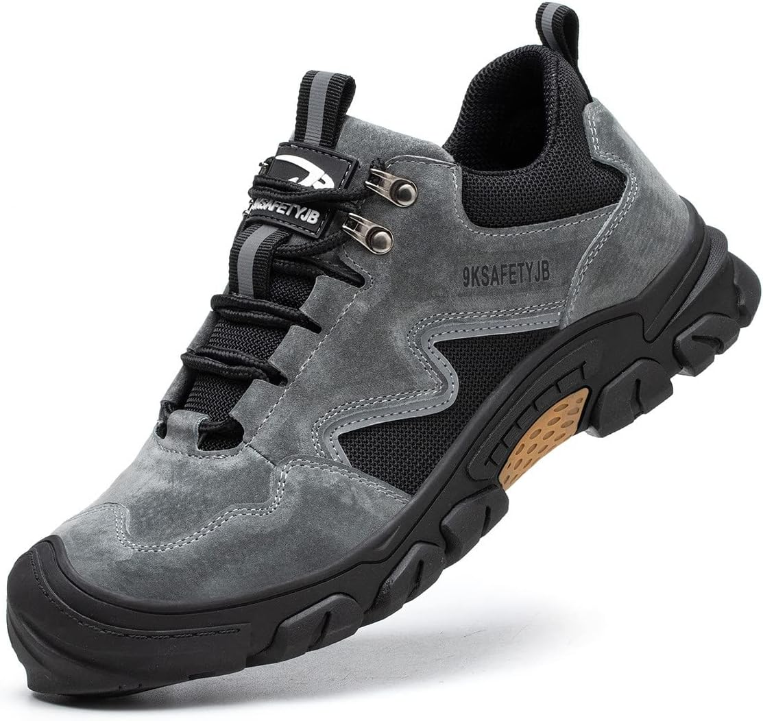 Pangolin Leather Safety Work Boots Non Slip Shoes Women Lightweight Industrial & Construction Warehouse Tactical Boots Safety Comfortable Sneakers Indestructible Mens Shoes