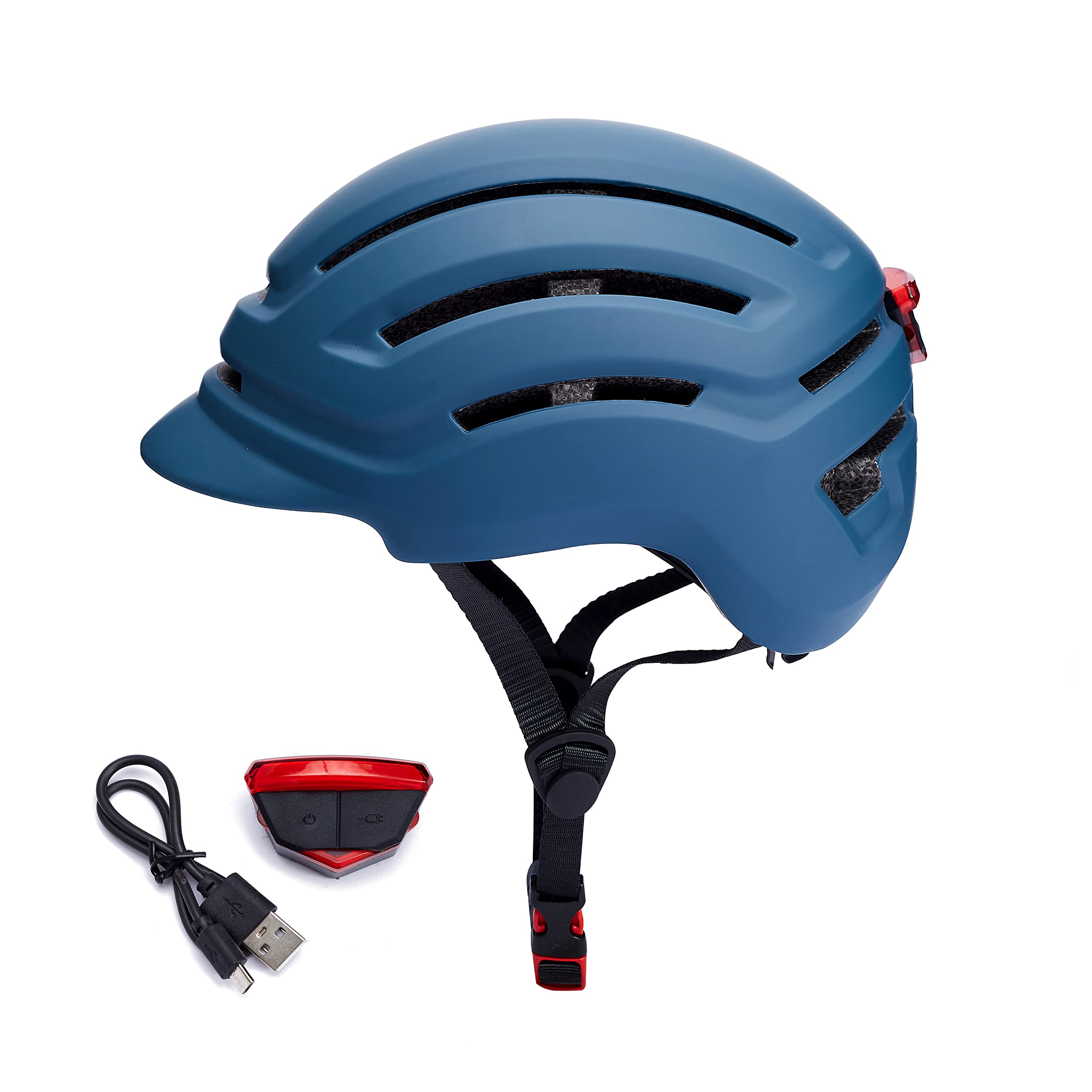 Adult Bike Helmet for Men Women, Mountain Road Bicycle Helmet with USB Rechargeable Taillight