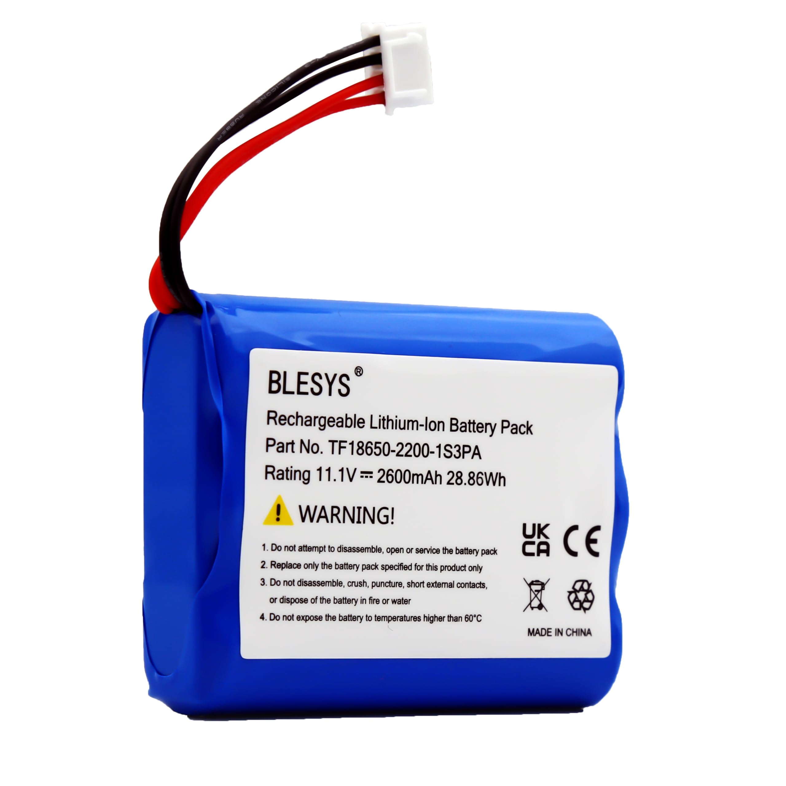 BLESYS Akku für Marshall Stockwell Tragbarer Bluetooth Lautsprecher TF18650-2200-1S3PA Li-Ion Akku 2600mAh/11,1V