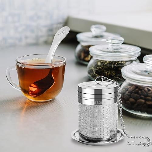 Miniatura 8 de Numola Infusores de té grandes para té suelto, colador de té grande de malla extra fina para cocinar especias, té de acero inoxidable 304 con gancho