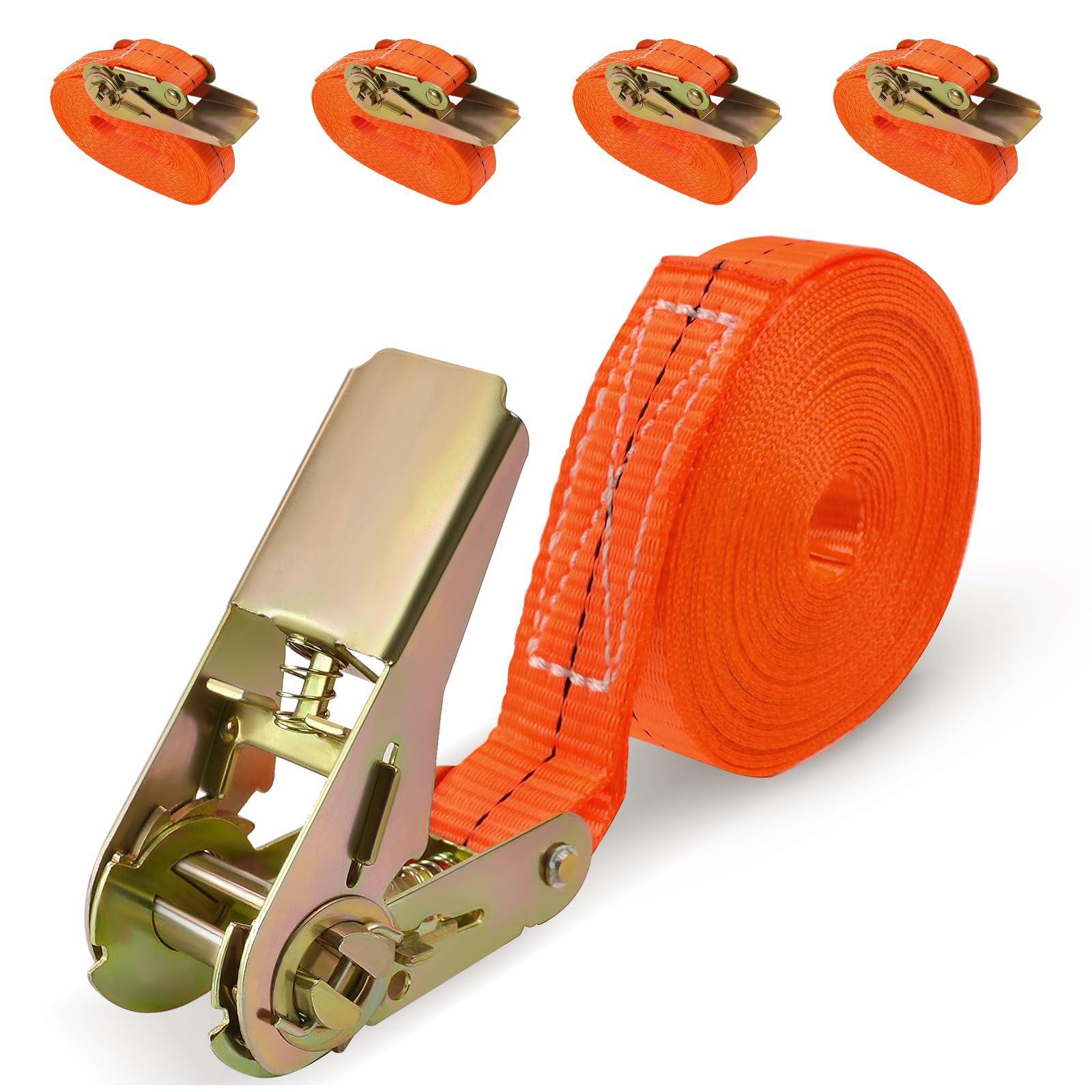 URAQT 4 Pcs 180kg Cinchas Correa de Amarre Rapido Hebilla, para Baca Coche, Portabicicletas, Surf, Bici, Kayak, Moto Resistente, 2M Naranja — view 10