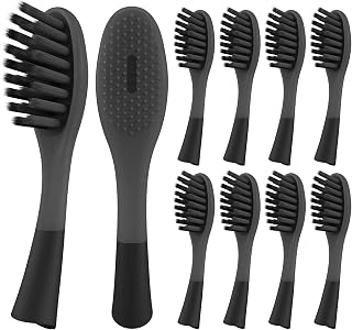 Replacement Toothbrush Heads Compatible with Colgate Keep Charcoal - Soft Brush Heads Compatible with Colgate Keep Manual Toothbrush for Adults, 10 Pack