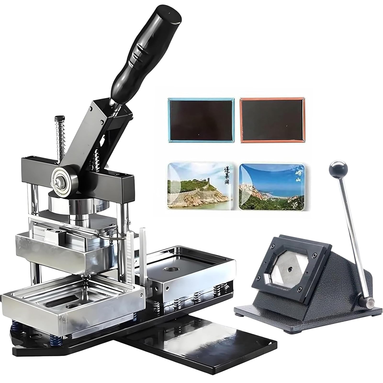 Magnet Maker Machine Kit ， Photo Fridge Magnet Making Machine with Acrylic and Cardboard Materials, Includes Press Machine, Paper Cutter, and 100 Sets Supplies