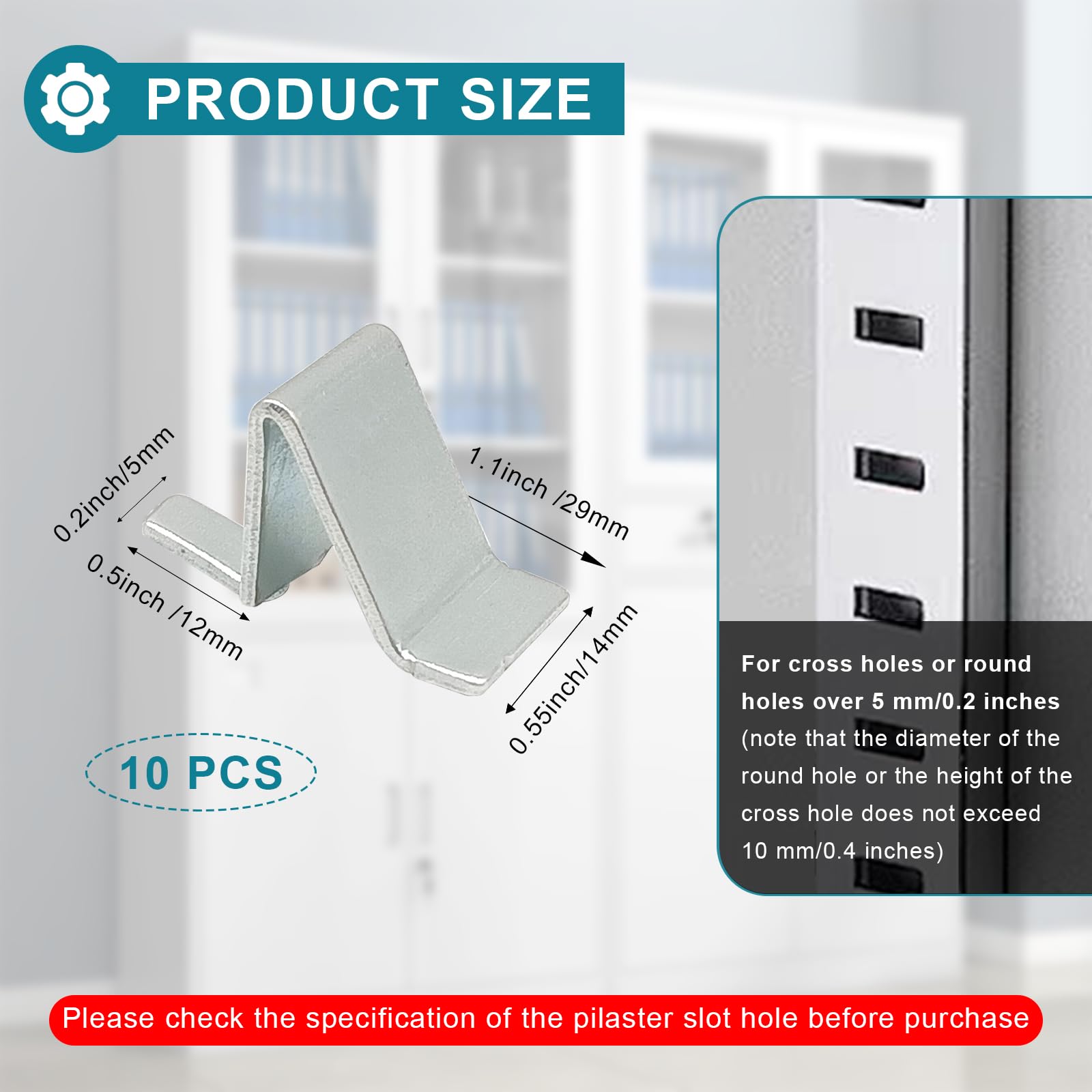 Metal Shelf Clips - Secure Adjustable Shelves -5