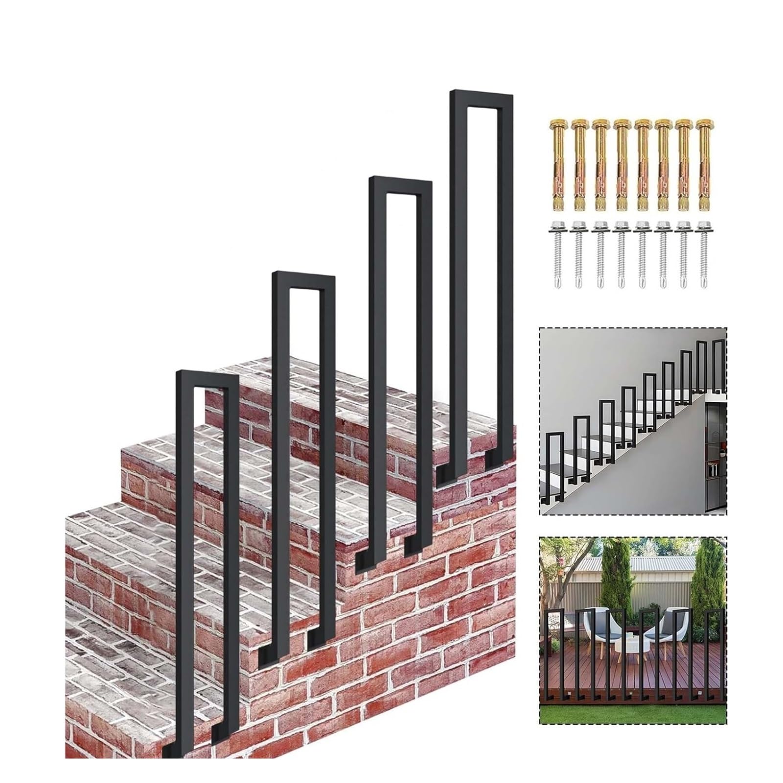 Stair Railing 1pc U-Shaped Railing Stairs for Indoor and Outdoor Handrail Stair U-Shape Railing Stair for Hallways Villas Apartments(75cm)