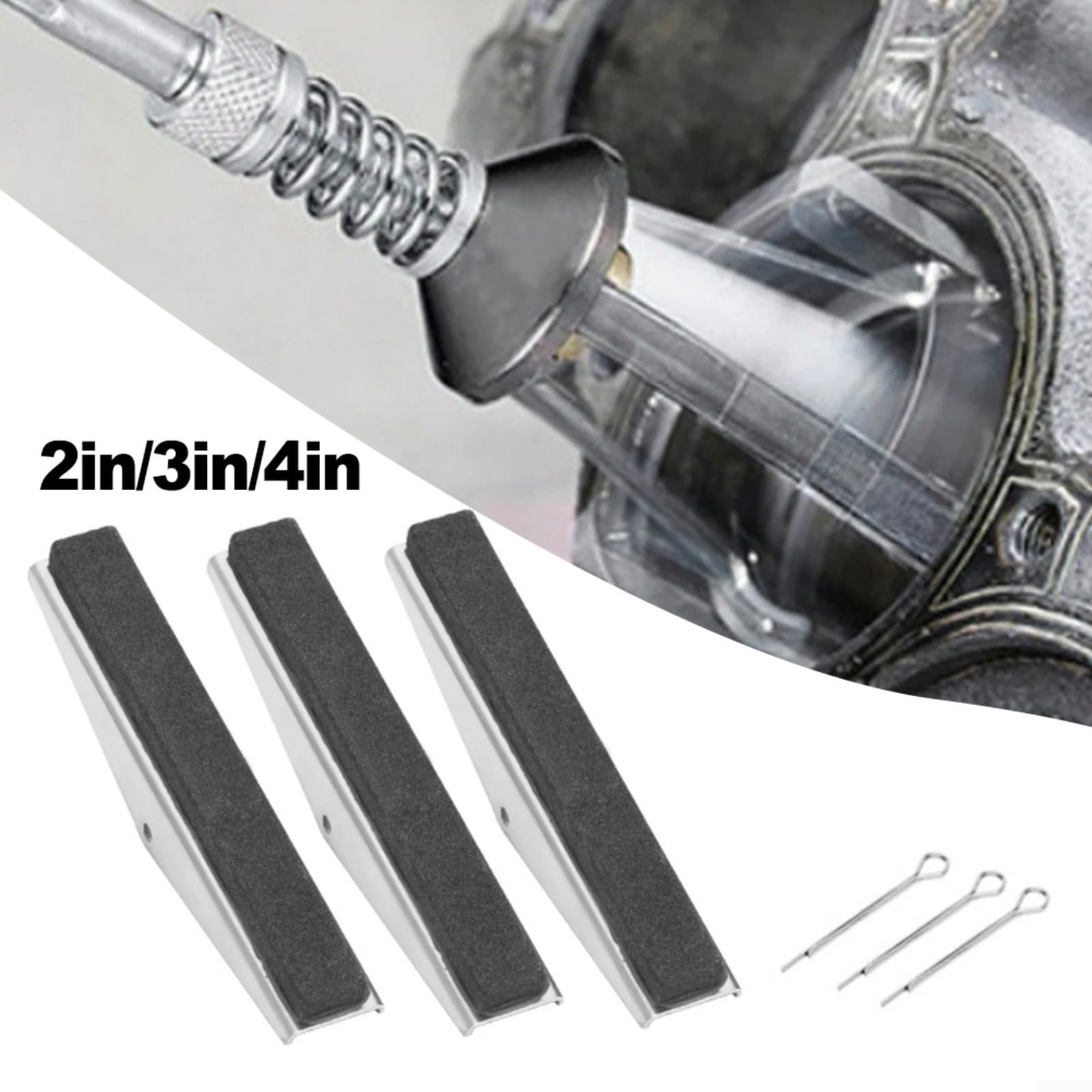 Set di 3 pietre per levigatura del cilindro del motore e rimozione di sbavature in metallo, per la riparazione del motore (7,6 cm)