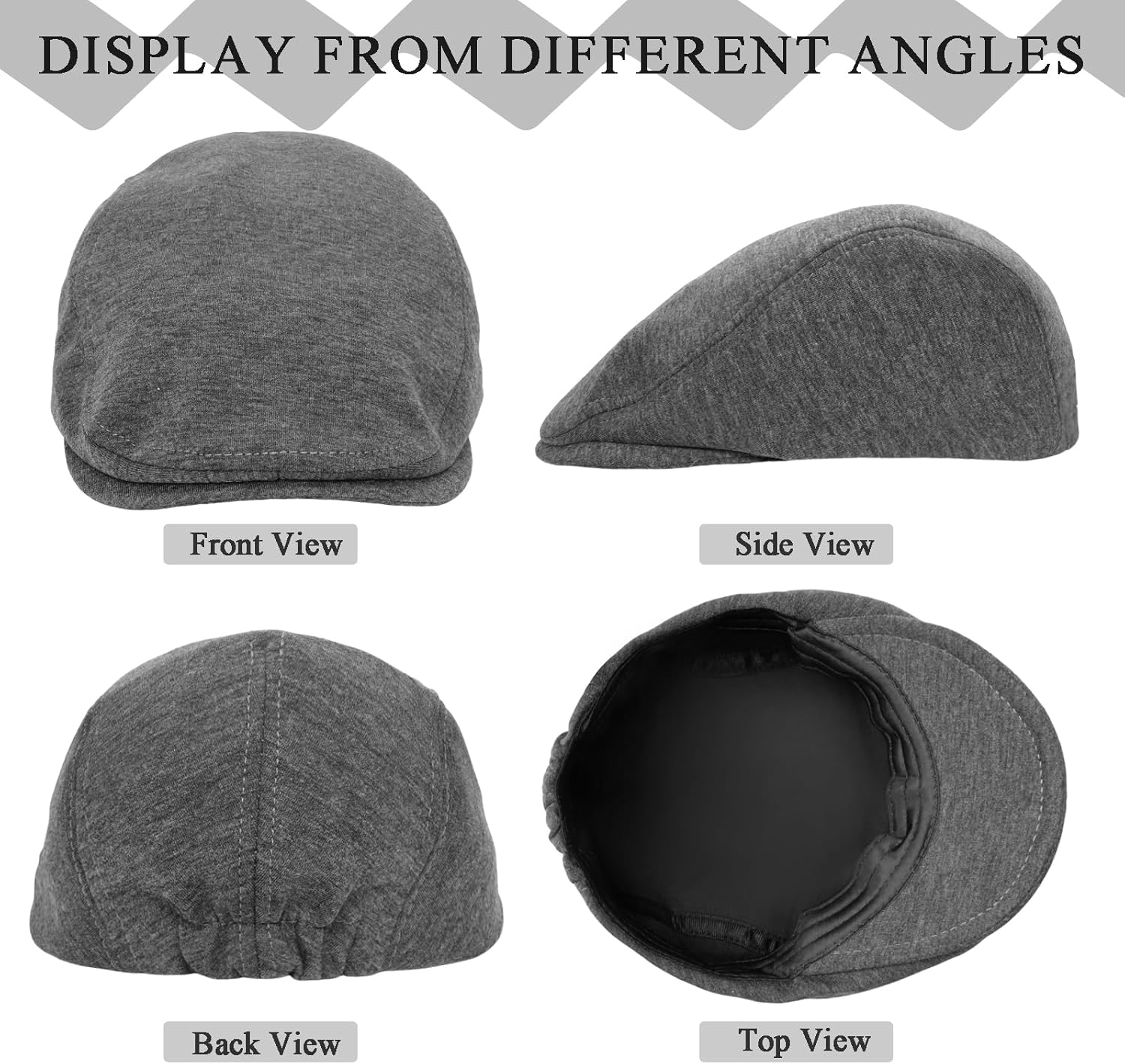 4 Pieces Newsboy Men's Hat Newsboy Flat Cap Soft Stretch Adjustable Pageboy Cap Cabbie Hunting Cap for Men Outdoor - Image 4