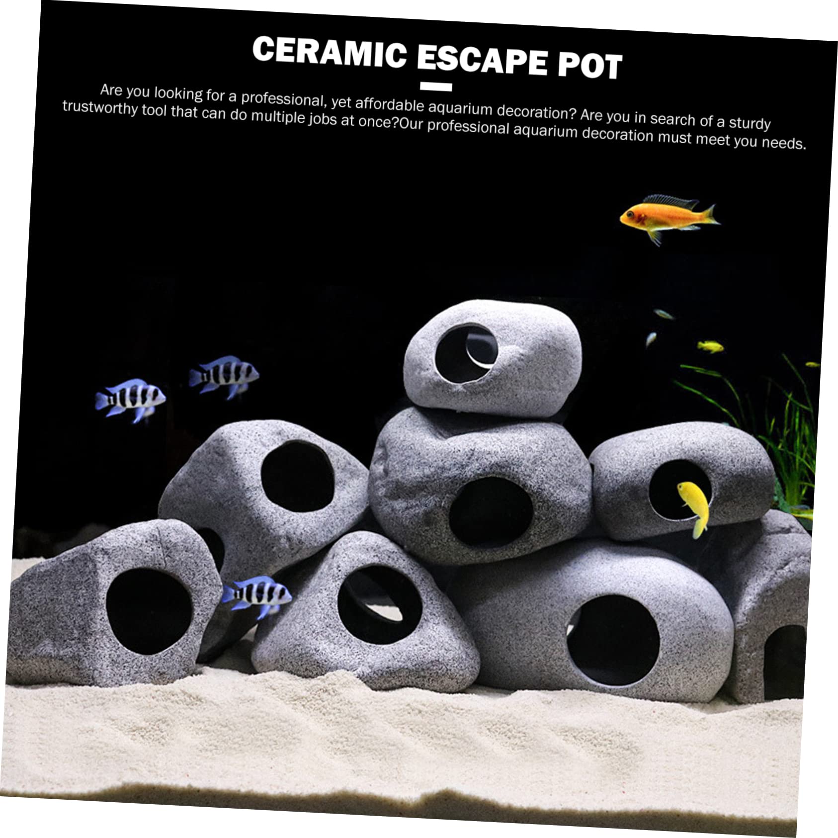 Sosoport 3stücke Versteck Für Fische Keramische Hiding Cave Für Aquarien Dekoratives Ornament Für Zierfische Und Langlebig Für Zucht Spiel Und
