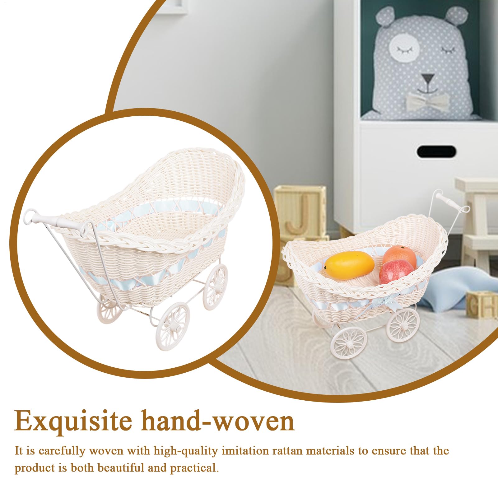 Carrozzina Decorativa Neonato Organizzazione Portaoggetti Per Casa E Cucina | Cesto Rustico Artigianale Per Matrimonio Contenitori Portaoggetti Per Giardino Floreale Pasqua E Asilo Esterno