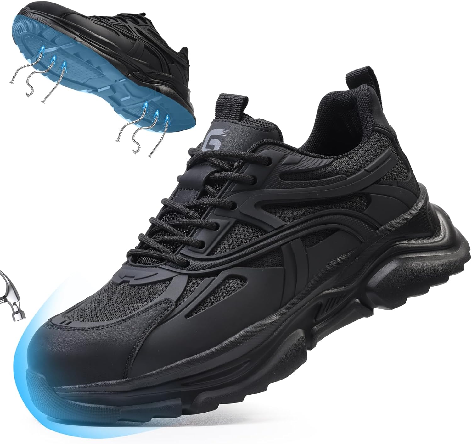Steel Toe Safety Shoes for Men Women Puncture Resistant Lightweight Comfortable Footwear Industrial Work Shoes for Construction Warehouse