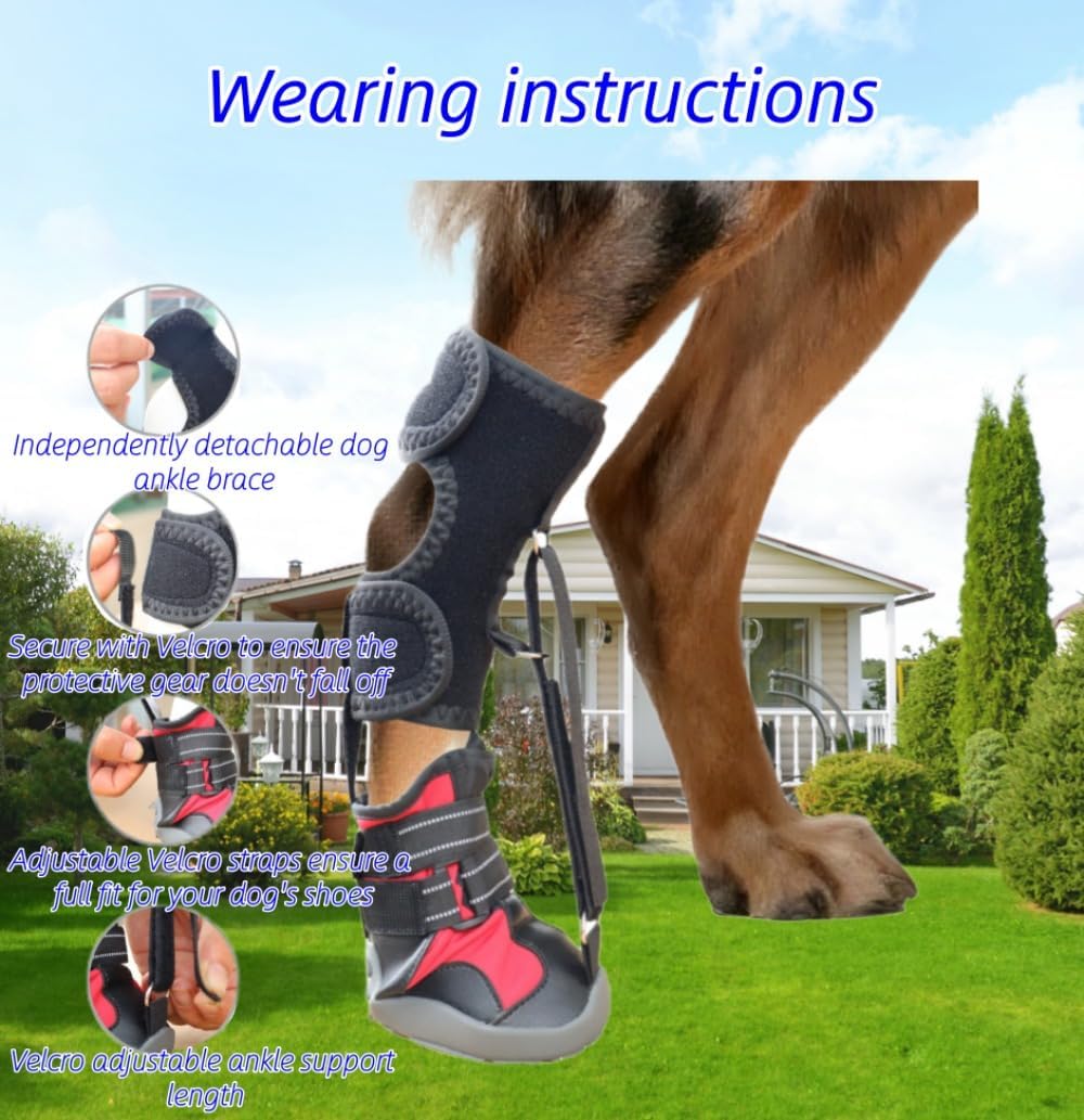 Dog Corrective Shoes Multi-Functional Dog Boots Anti-Slip Anti-Dirt with Adjustable Velcro to Protect Pet's Paws During Outdoor Walking (Orange, M)