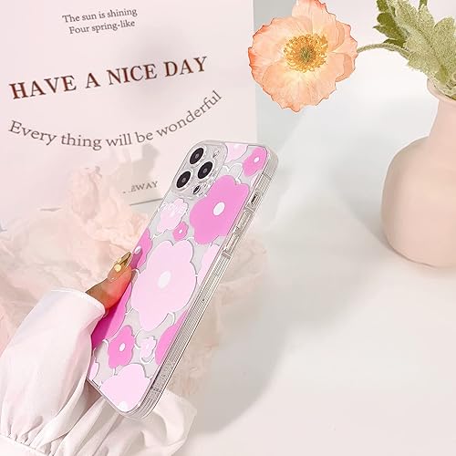Miniatura 3 de Funda compatible con iPhone 13 Pro Max, bonito diseño floral de aceite transparente para niñas y mujeres, TPU suave a prueba de golpes, protector