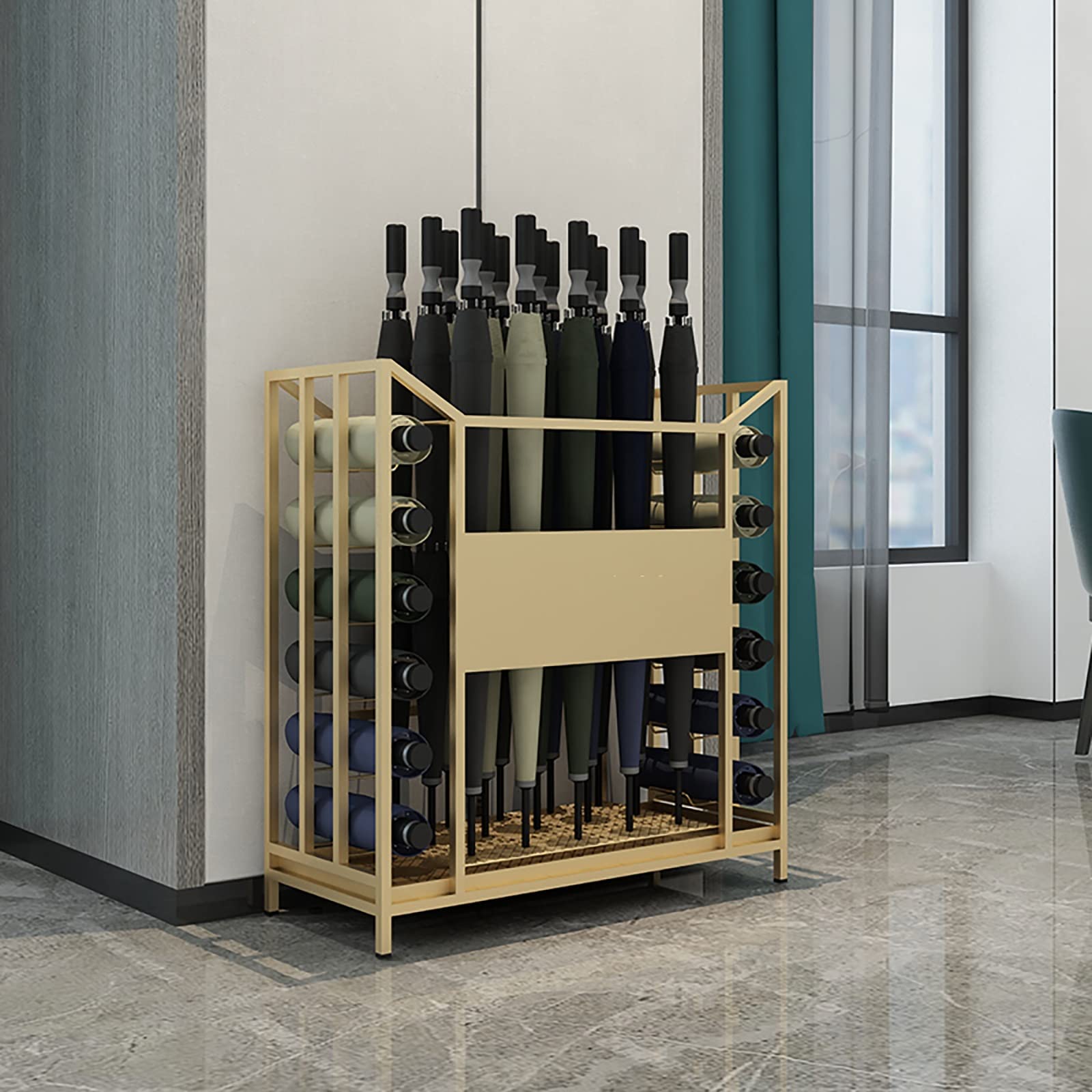 GYRAZXS Heavy Duty Umbrella Stand with Removable Drip Tray - Large Capacity Holder for Entryway, Hallway, and Indoor Use