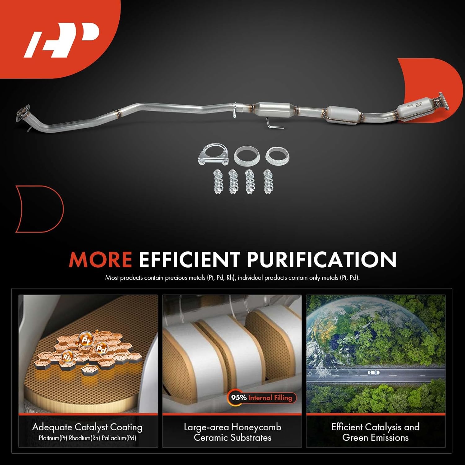 A-Premium Catalytic Converter Kit Direct-Fit Compatible with Toyota Corolla 2014-2019, 1.8L, E.P.A. Compliant, Replace# EC41214