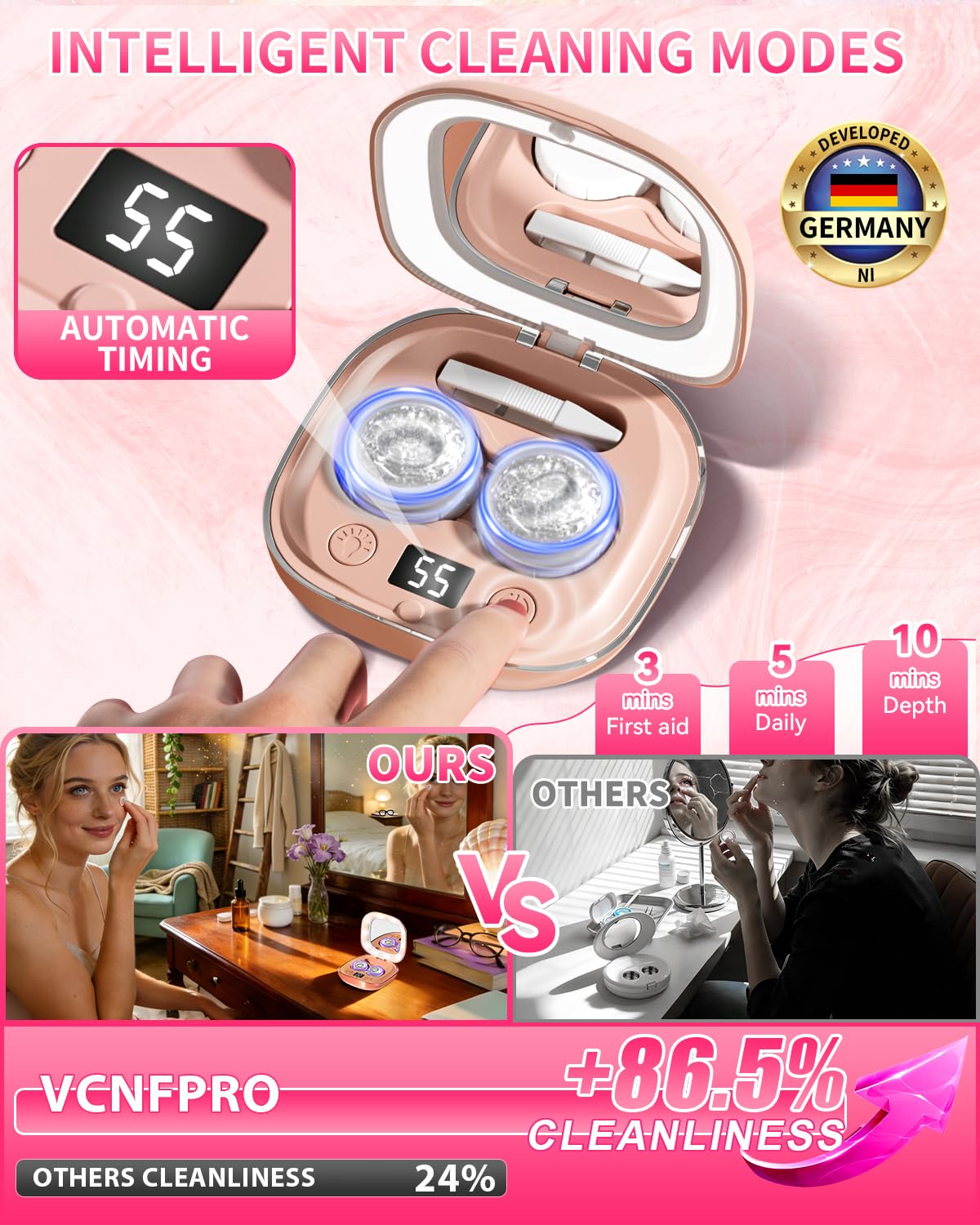 2025 Contact Lens Cleaner Gentle Cleaning (Light Pink)0523 — view 5