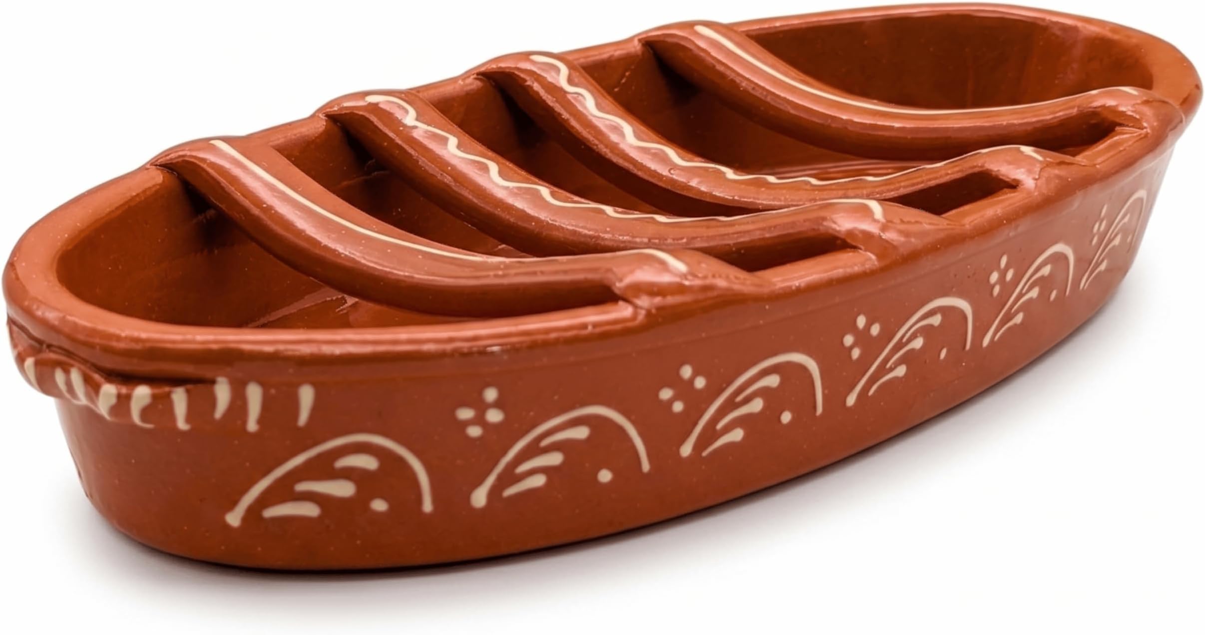 Large Traditional Portuguese Pottery Terracotta Clay Sausage Roaster Made in Portugal
