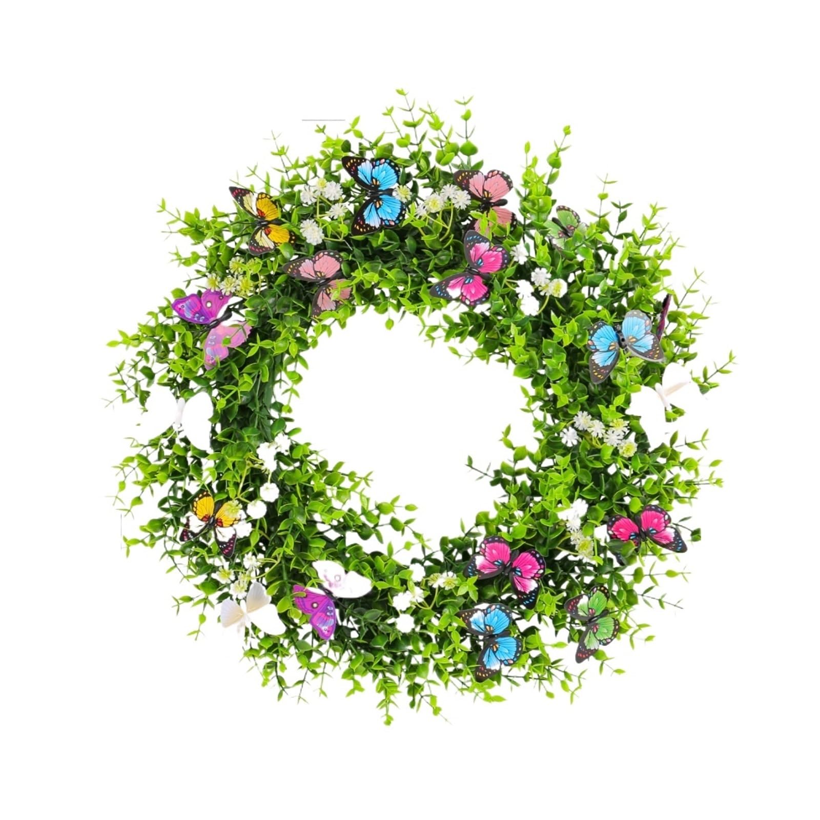 Wreaths Artificial Eucalyptus Wreaths For Front Door Summer Wreath With Olive Leaves Berry Indoor Outdoor(Style6)