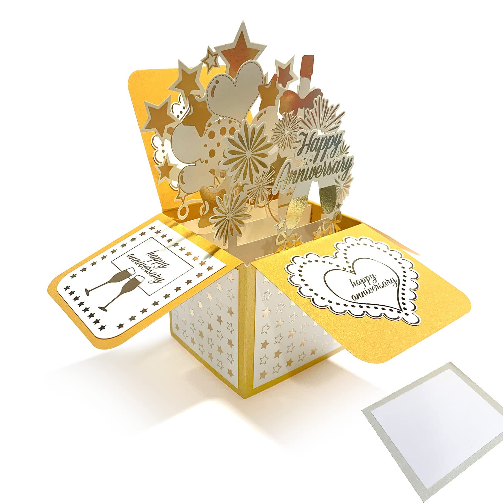 Biglietto D'Auguri Pop-Up 3D A Forma Di Bouquet Floreale - "Just For You", Con Busta E Tagliando Per Messaggio, Regalo Per Anniversario, San Valentino