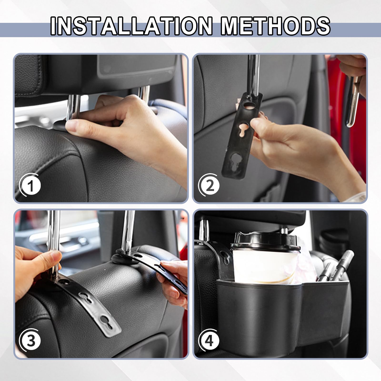 Auto hoofdsteun eten en drinken bekerhouder - klassieke zwarte beker lade organizer draagbaar, rugleuning verstelbaar bekerrek, kwaliteit auto lade voor al uw behoeften Auto hoofdsteun eten en drinken bekerhouder - klassieke zwarte beker lade organizer draagbaar, rugleuning verstelbaar bekerrek, kwaliteit auto lade voor al uw behoeften