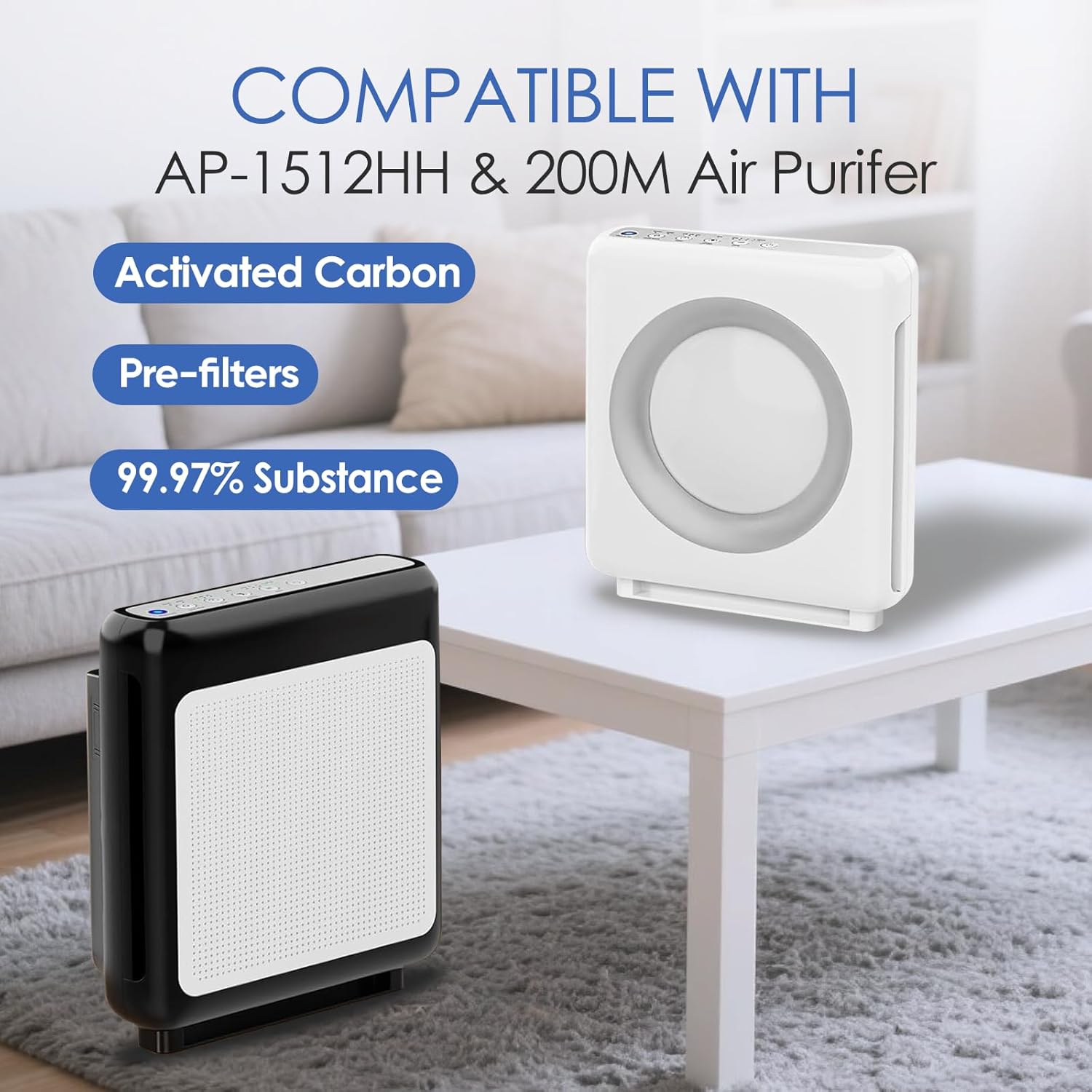AP-1512HH Filter Replacement Compatible with Coway AP1512 Air Purifier& Airmega 200M Air Purifier, Replacement Filter, 1 True Air Filter and 2 Carbon Pre-Filters - Image 2