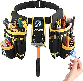 VEVOR Cinto porta-ferramentas magnético para artesanato, com 28 bolsos, capa porta-ferramentas, para eletricistas, carpinteiros e trabalhadores da construção, ajustável de 787 a 1219 mm