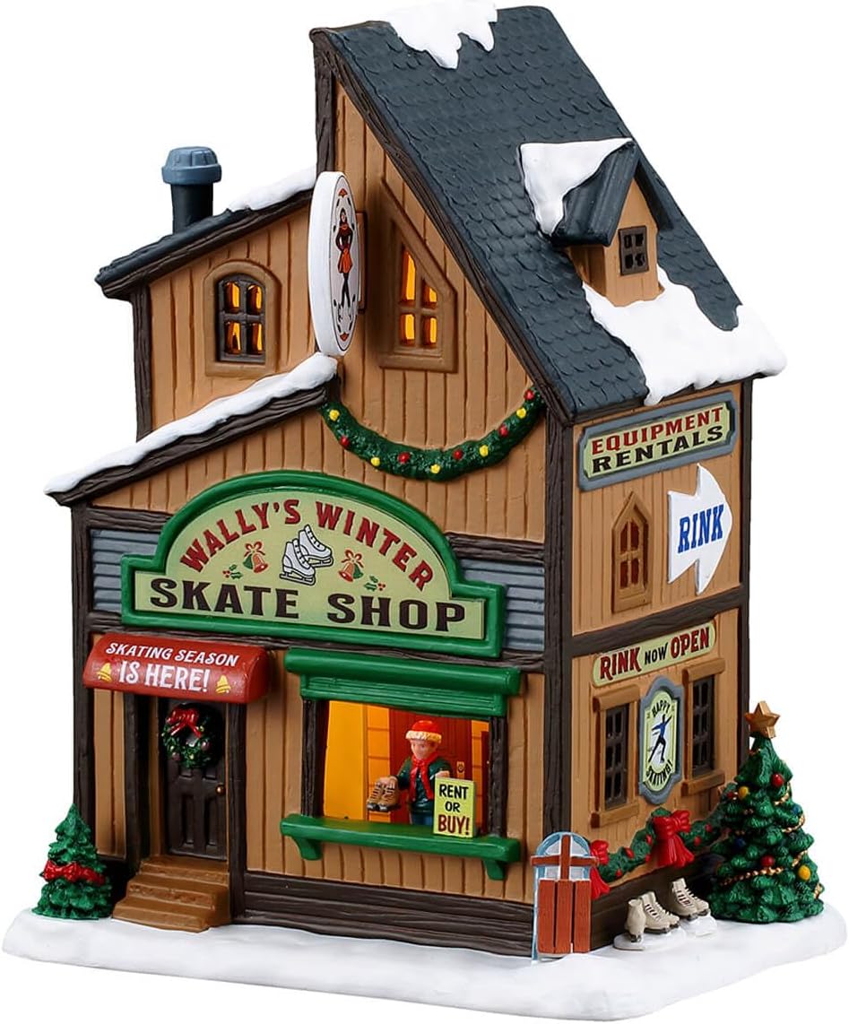 Lemax, Wally's Winter Skate Shop, Lighted Buildings, #65539