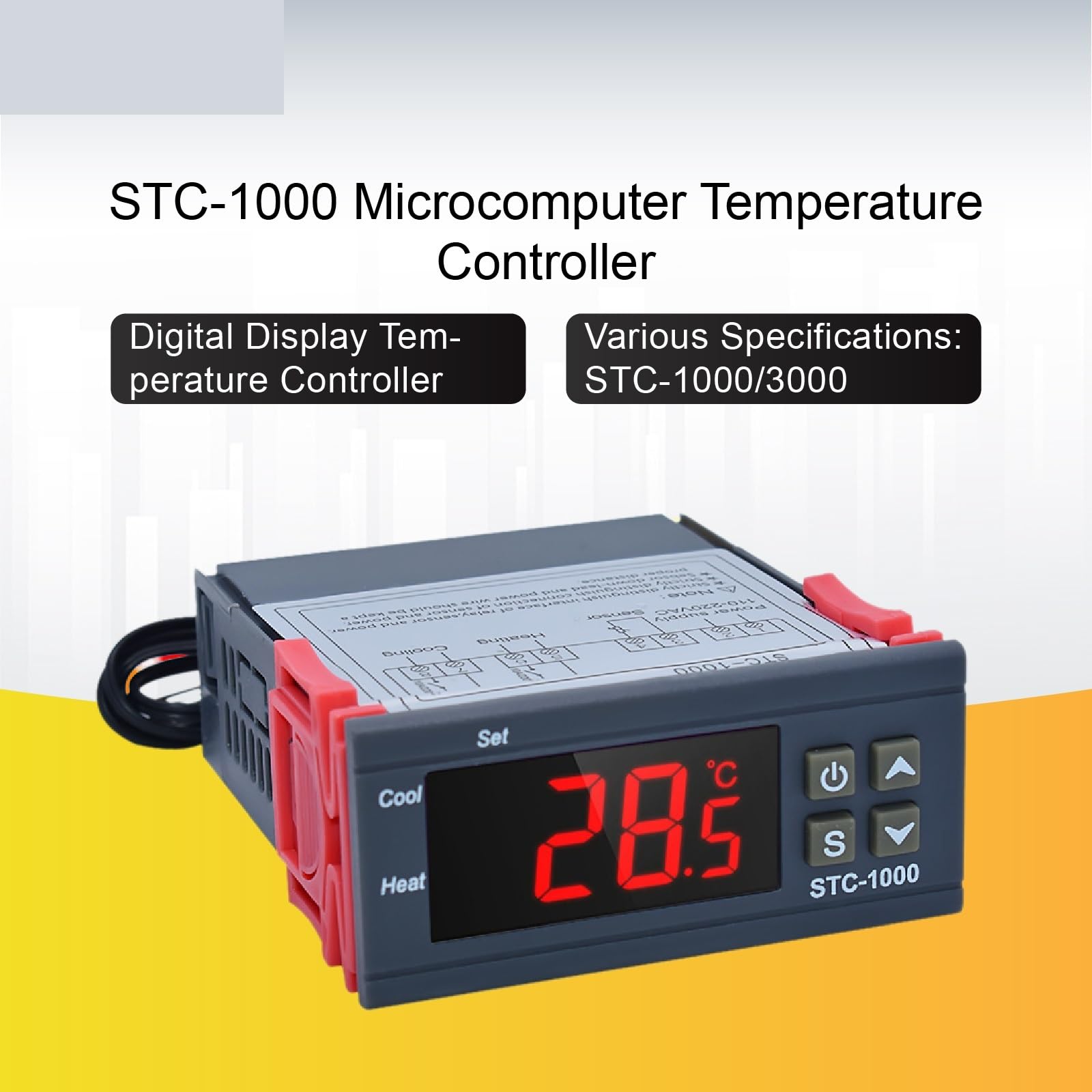 1 Uds STC-1000 controlador de temperatura Digital termostato relé Dual 12V 24V 220V(STC-1000-110-220VAC)