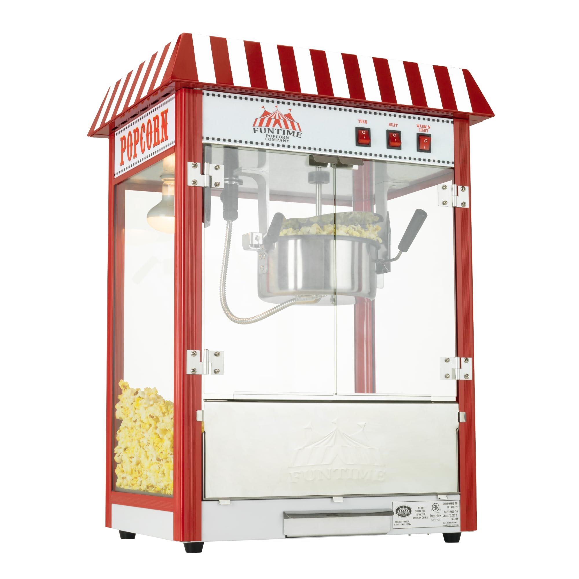 Funtime FT8000CP Popcorn Machine, 8 oz., Red
