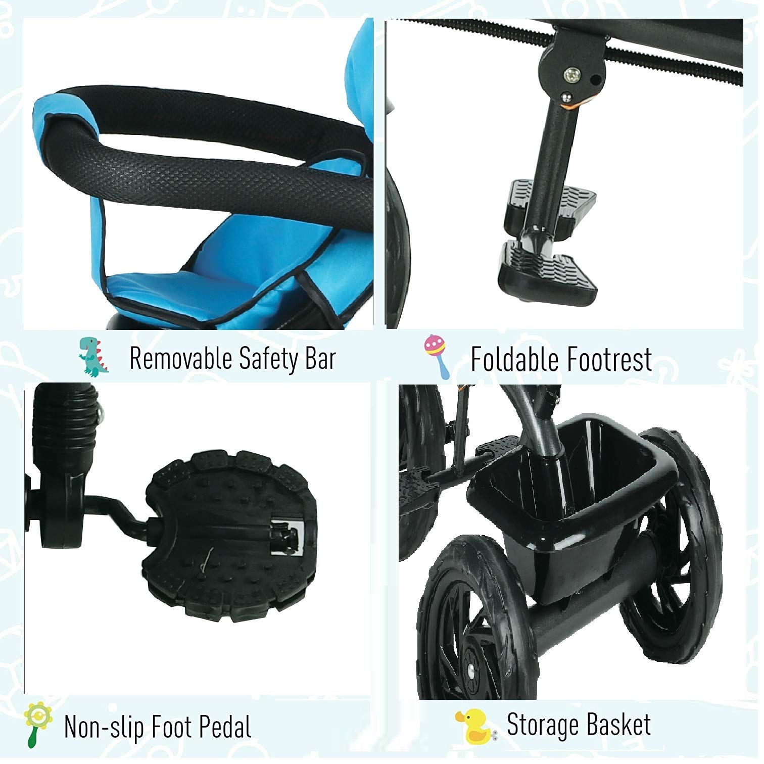 JoyRide 3 in 1 Baby Tricycle Toddler Stroller Kids Pedal Tricycle