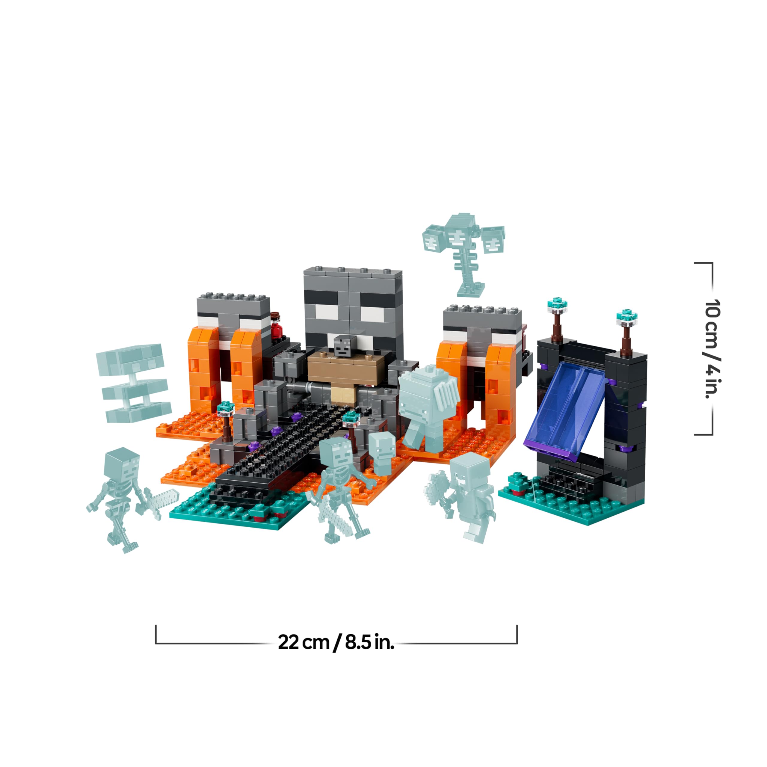 LEGO Minecraft Duell mit dem Wither - Geschenk für Junge Gamer - Merchandising für Fans - Minecraft - Bauset mit vielen Kreaturen und Werkbank für Jungen und Mädchen ab 8 Jahren - 21590