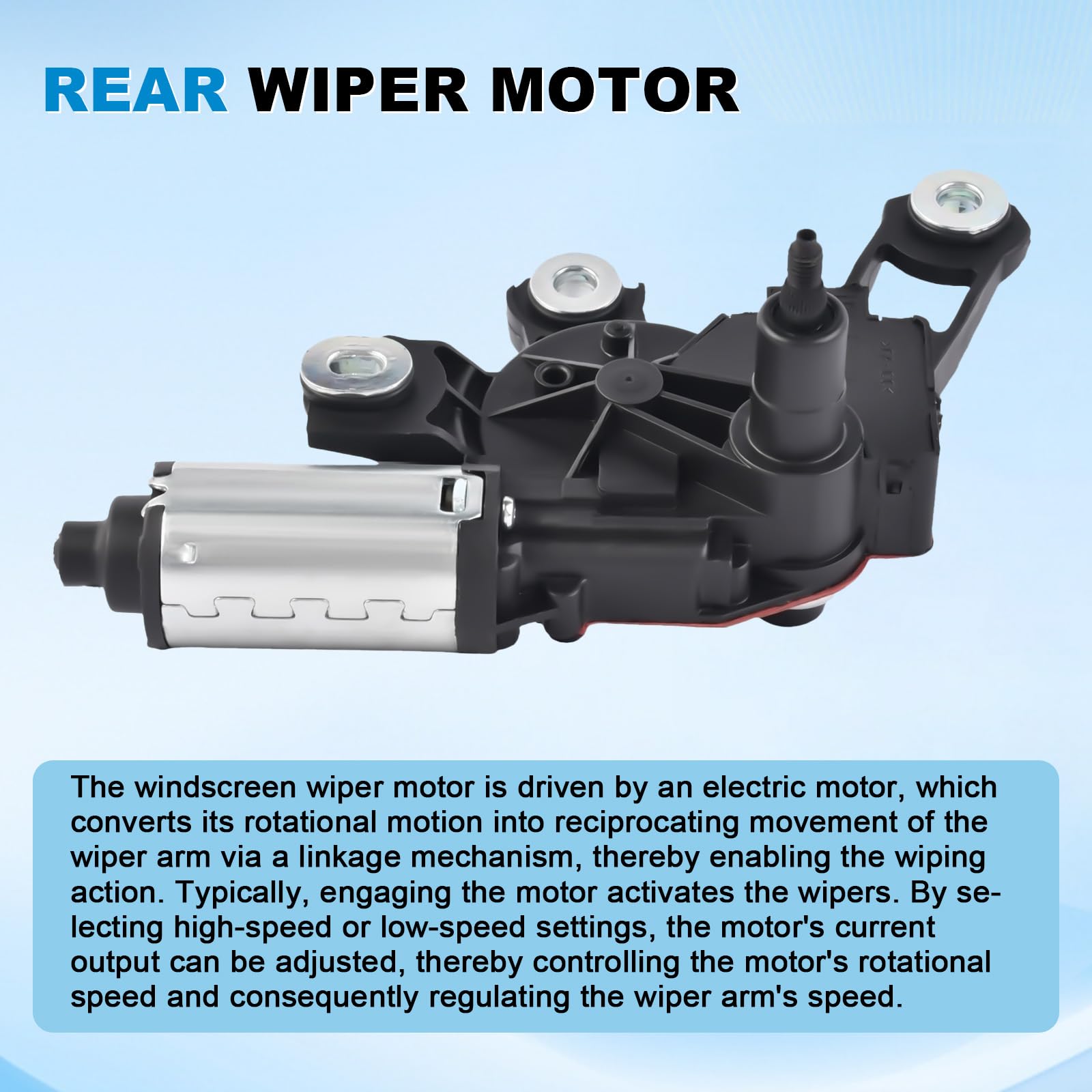 Motore tergicristallo posteriore Motore tergicristallo lunotto posteriore Compatibile con A3 8P A4 A6 Q5 Q7 2000-2019, sostituisce 8E9955711D 8E9955711A 8E9955711B 8E9955711C