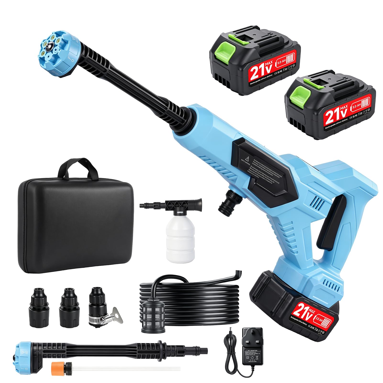 Cordless Pressure Washer, Portable Power Washer - 120Bar/1700PSI, 6-in-1 Jet Wash Gun, Dual Battery Operated with 5M Hose for Car, Motorcycle, Patio, Garden, Bike & Outdoor Cleaning โ image 1