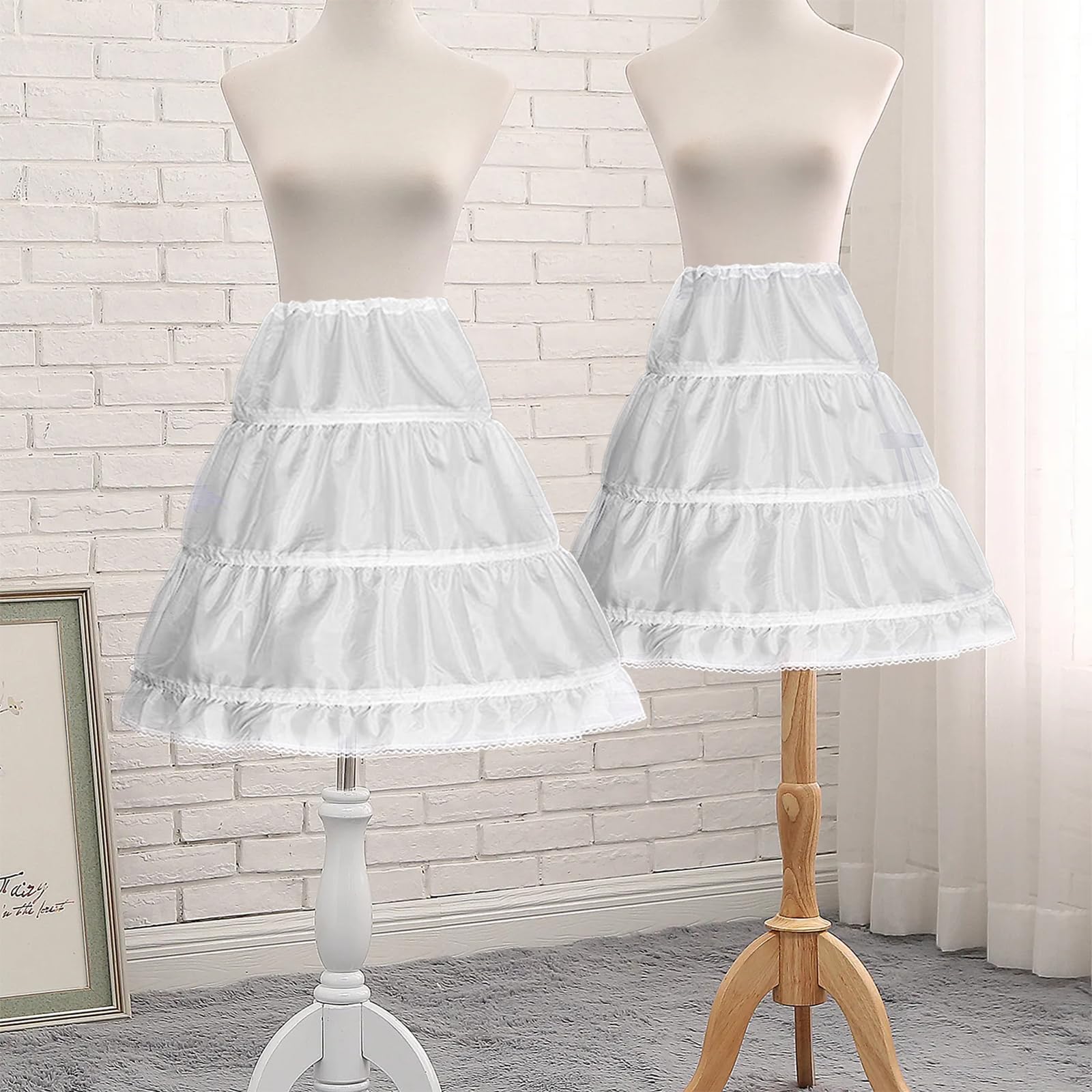 Jupon Enfant Princesse 3 Cerceaux - Sous Jupe Blanche Robe Demoiselle D'Honneur Mariage