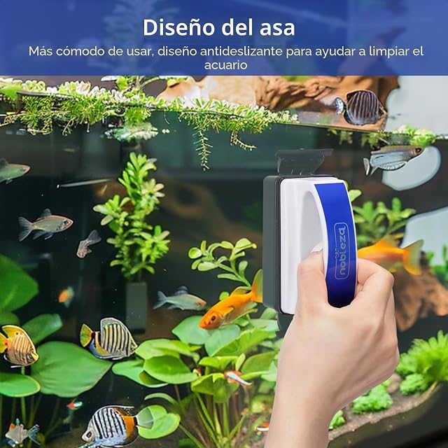 Foto 7 de 7 de Nobleza - Doble Raspador Magnético Raspador para Pecera, Limpiador de Cristal para Acuario, Flotante Limpio…