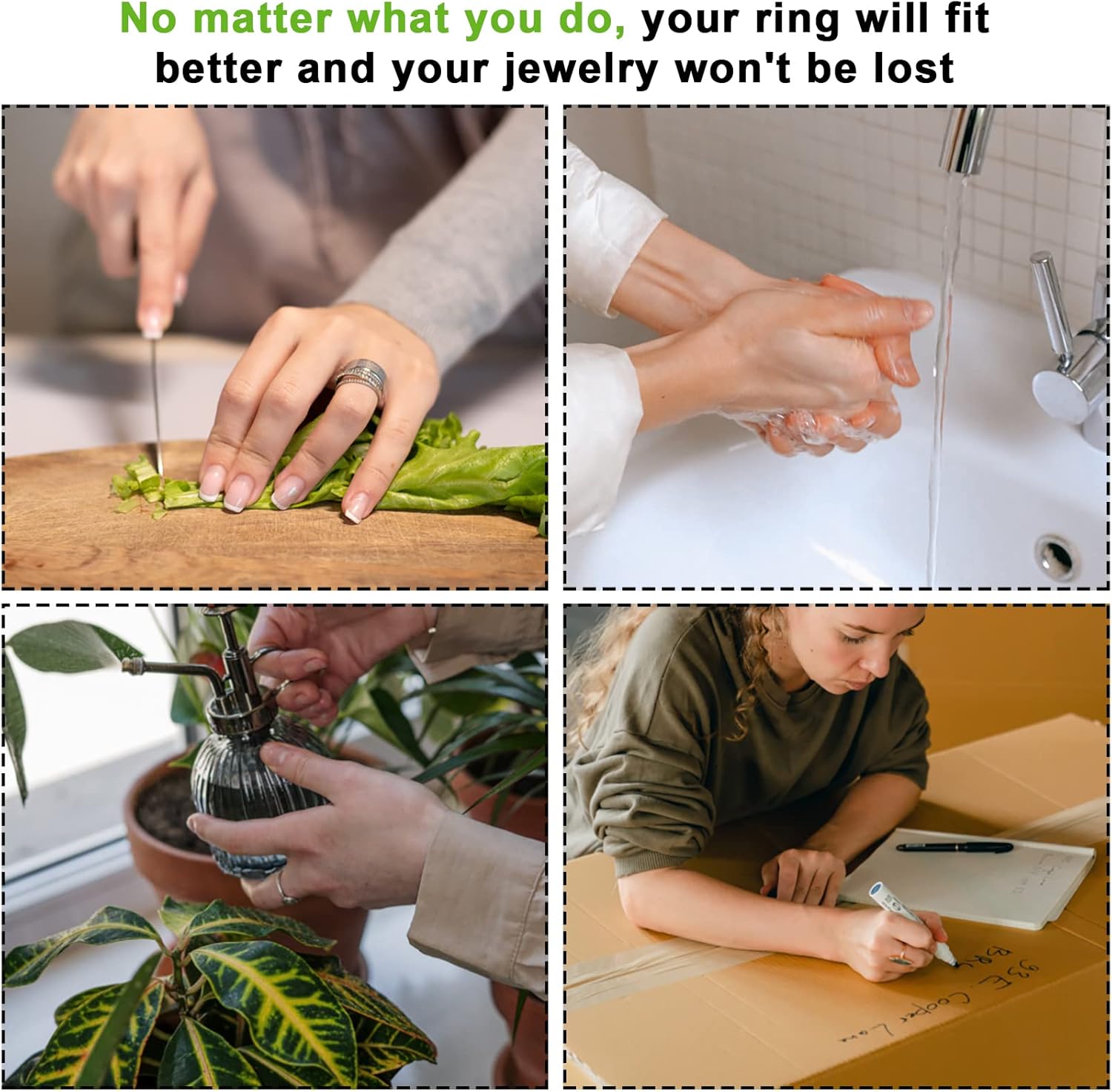 Miniatura 6 de Ajustador de tamaño de anillo para anillos sueltos paquete de 6 3 tamaños para diferentes anchos de banda ajustador de tamaño de anillo de silicona