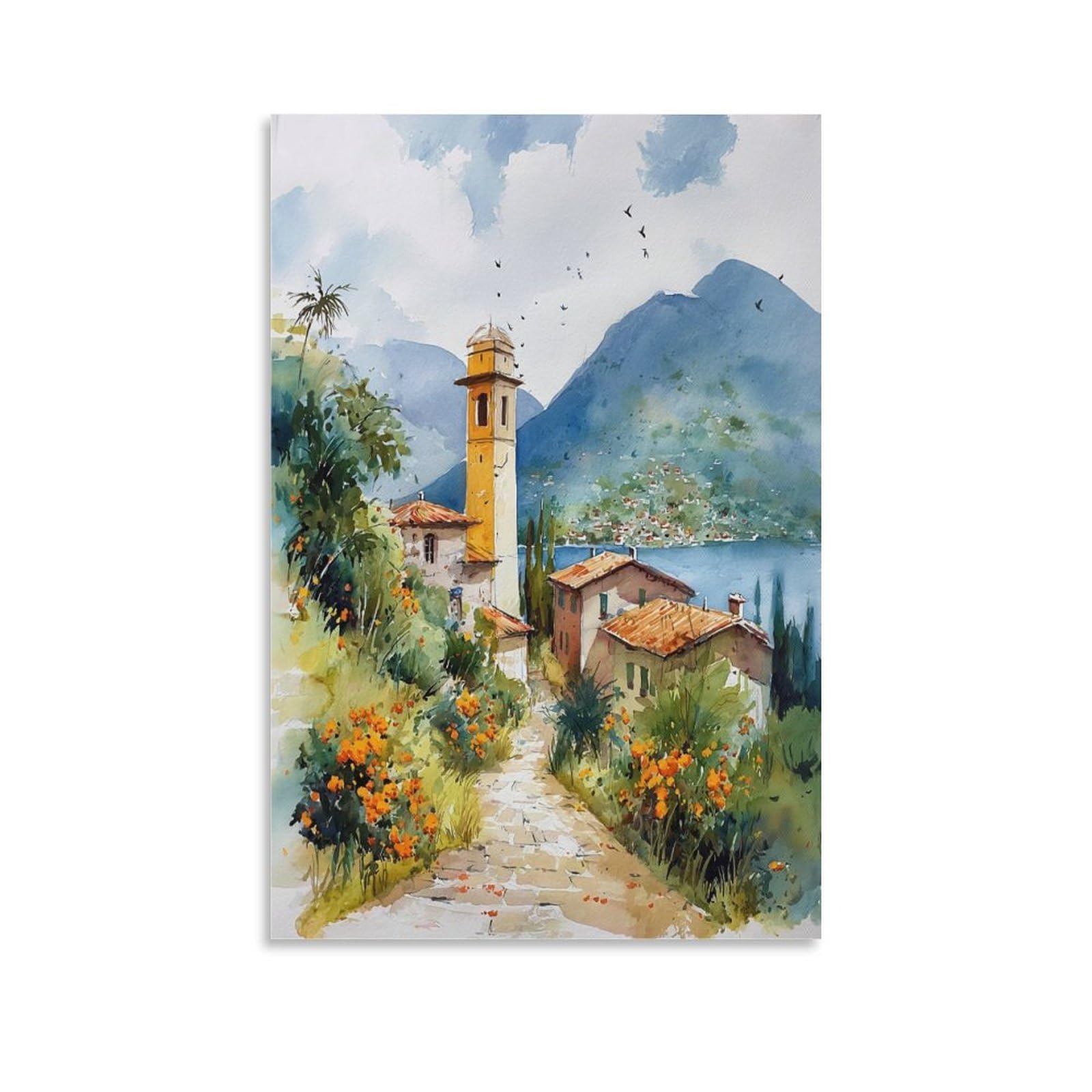 XWYMXZ Nicaragua Watercolor 20x30inch(50x75cm) Vintage Travel Poster Watercolor Canvas Art