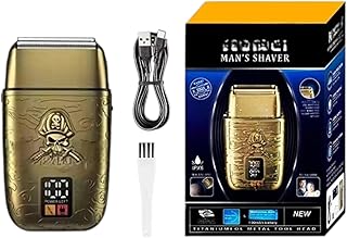 Full Metal Beard Trimmer Titanium Foil Blades for Perfect Shave Dual Frequency Blades Working Time 60 Minutes USB Charging