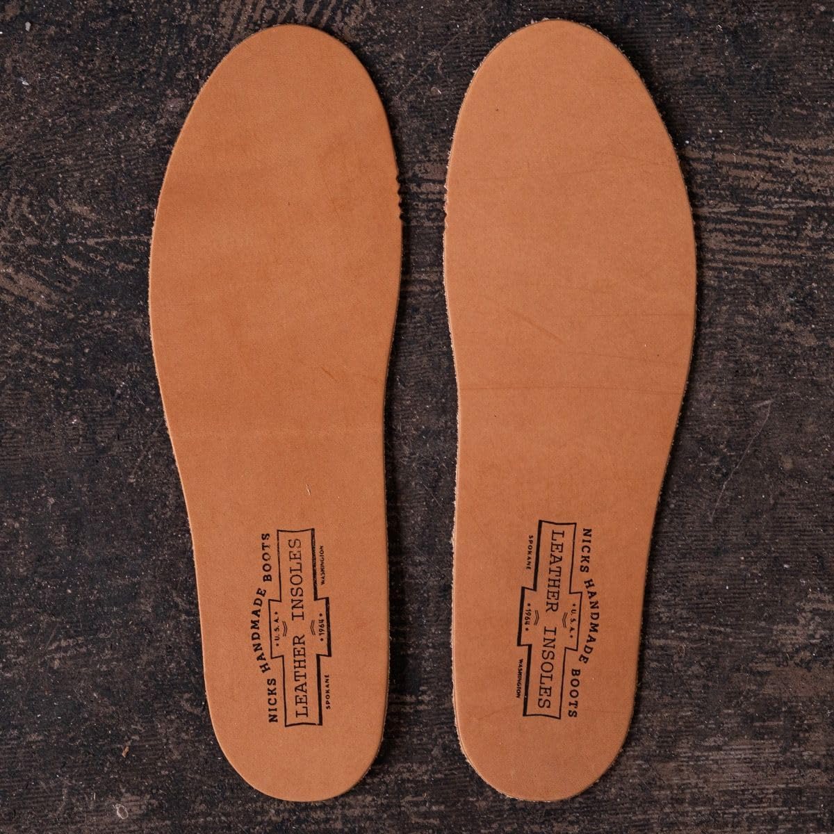 Nicks Boots Veg Tan Leather Insoles, Men’s Shoe Size 10-11.5, Handcrafted in USA, Trim to Fit, Molds to Foot for Extra Comfort