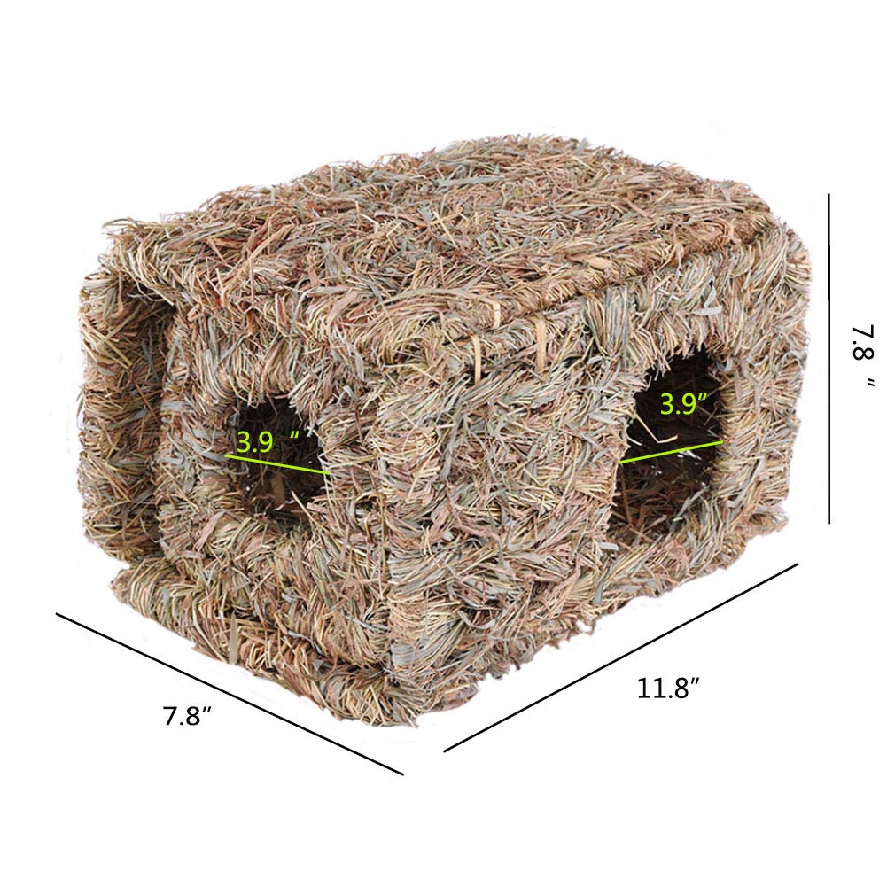 Hamiledyi Kaninchen Seegras-Haus – Handgewebtes Spielzeug & Versteck Für Kleintiere (30x19,8x19,8 Cm) – Für Hamster, Meerschweinchen & Mehr