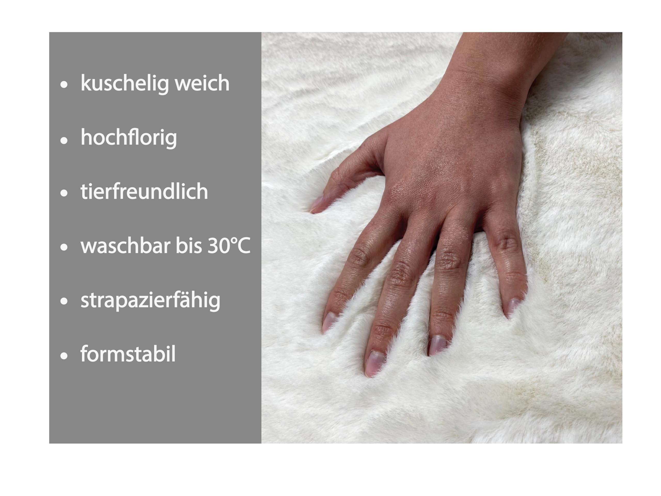 jilda-tex Teppich Überwurf Bettvorleger Felloptik Rabbit Deluxe 750 GSM Kunstfell Fellimitat (Nerzfell, 60x250 cm)