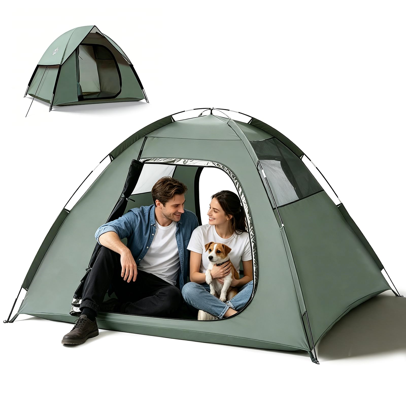 Tienda de campaña para 1-3 Personas, Ultraligera, Tienda de Doble Capa Impermeable y Resistente al Viento con tamaño de Embalaje pequeño para Acampar, jardín, Senderismo, Trekking y familias