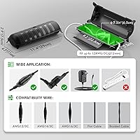 Vista 2 de RESTMO Caja de conexión impermeable para exteriores, cubierta de cable de extensión eléctrica resistente a la intemperie, cubierta sellada segura