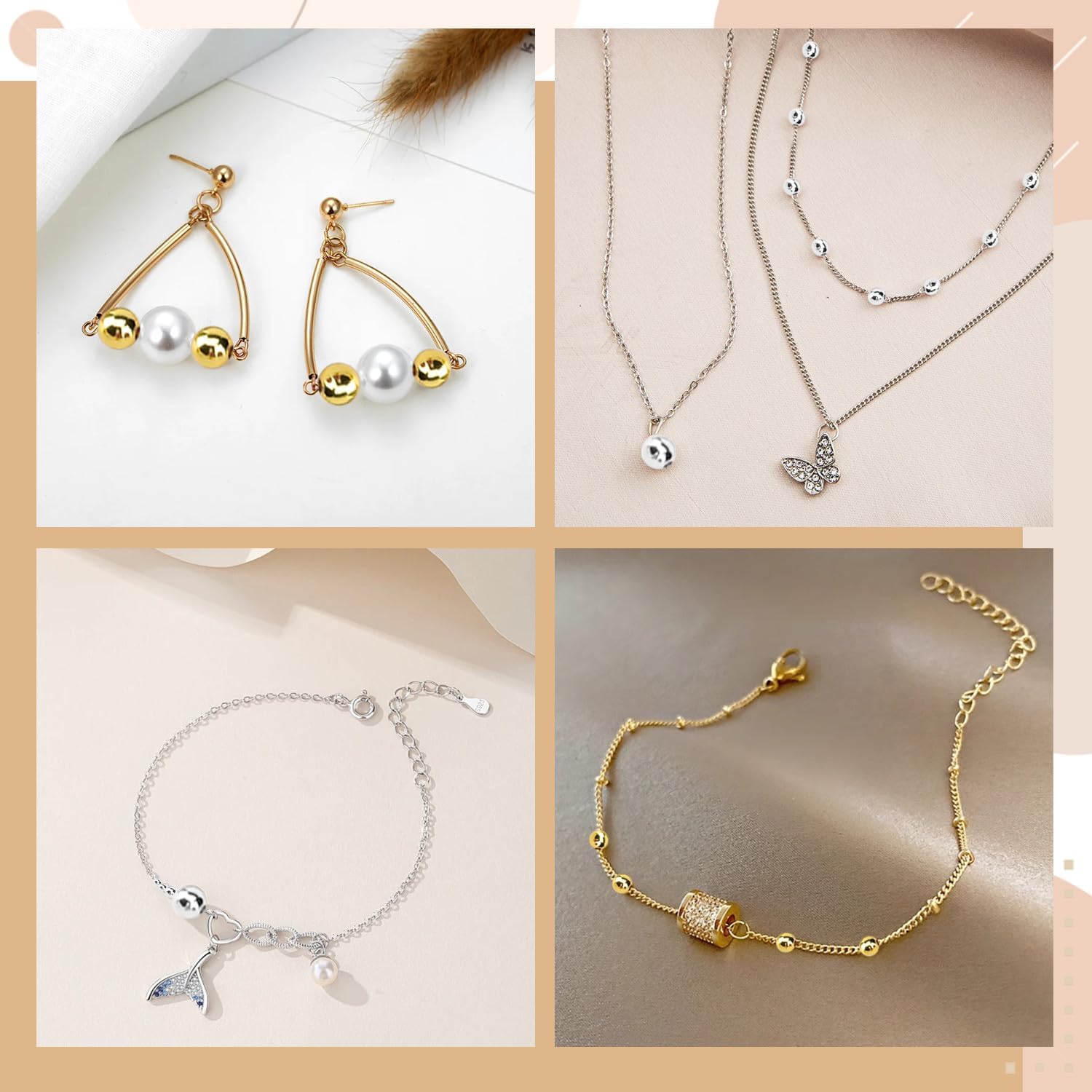 250Pcs 3mm Silver Filled Spacer Beads for Jewelry Making, Smooth Round Beads for Bracelet, Seamless Ball Beads Brass Loose Beads Metal Beads for DIY Summer Hawaii Layered Necklace Bracelet Making - Image 6