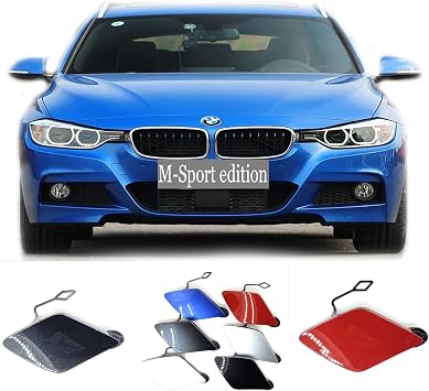 Front Tow Cover for 13-18 BMW 3 M Sport F30 Sedan F31 Wagon 320i 325d 328i 330d 330e 330i 340i 335i 2013 2014 2015 2016 2017 2018 Bumper Hook Eye Towing Cap 51118056606 White