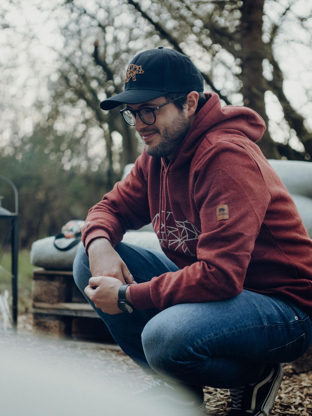 FORSBERG Pettarson Hoodie mit Bärenlogo für Freizeit und Handwerk