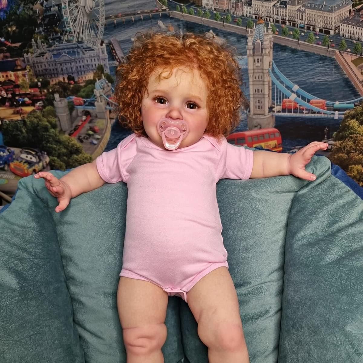 Reborn Big Baby Dolls Girls 26 Inch Realistic Reborn Toddler Doll Soft Body Weighted Real Life Large Baby Doll with Curly Hair Reborns Toys Collecitble Dolls