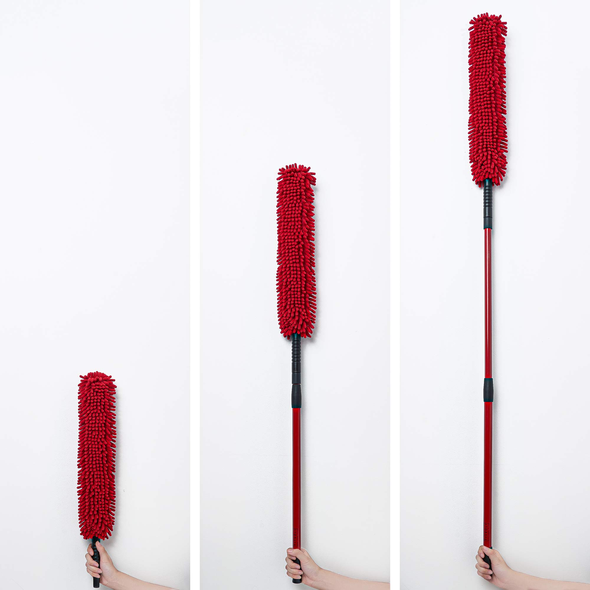 TIEVOLI Microfibre Feather Duster Extendable Handle Fluffy Feather