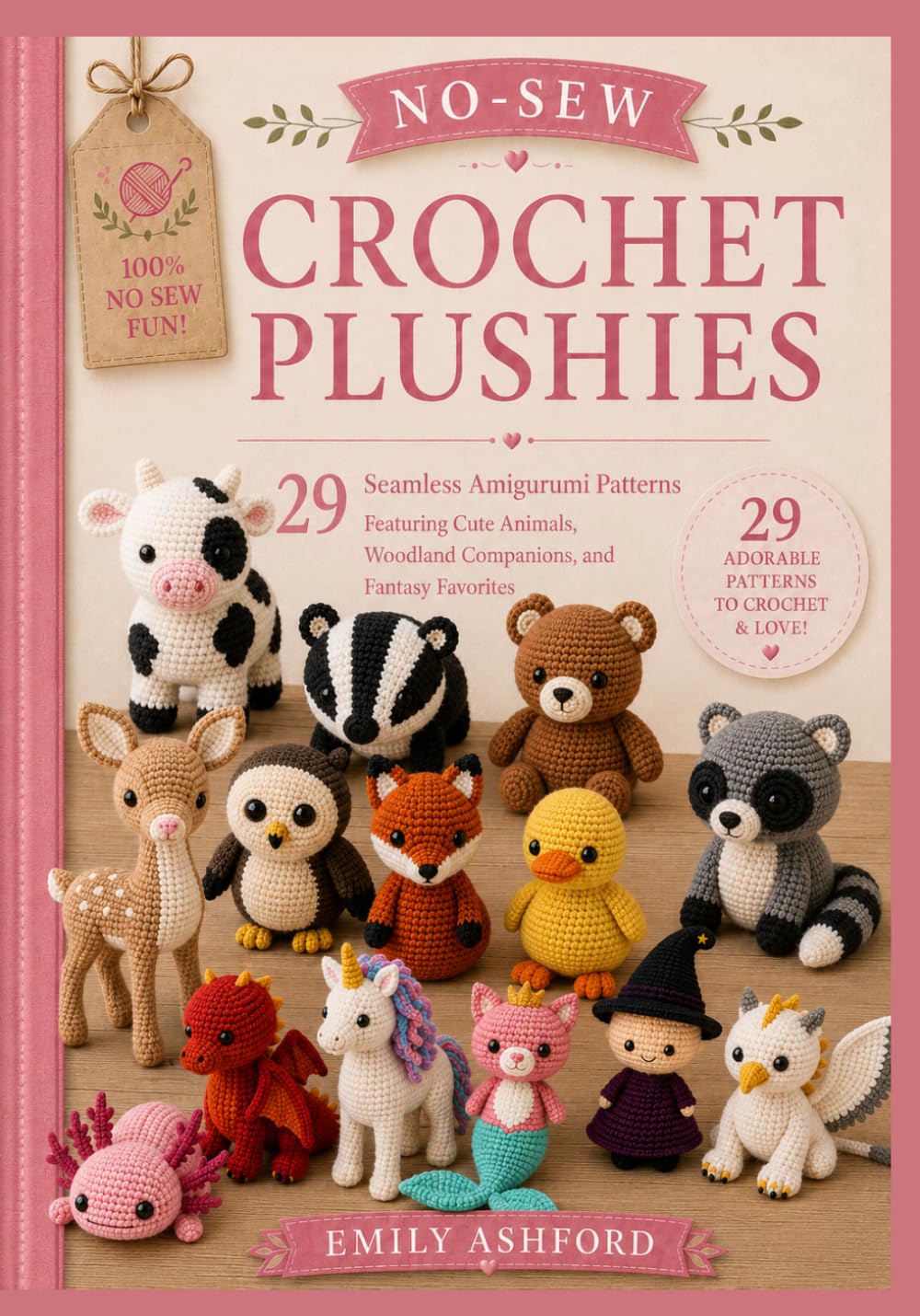 NO-SEW CROCHET PLUSHIES: 29 Seamless Amigurumi Patterns Featuring Cute Animals, Woodland Companions, and Fantasy Favorites